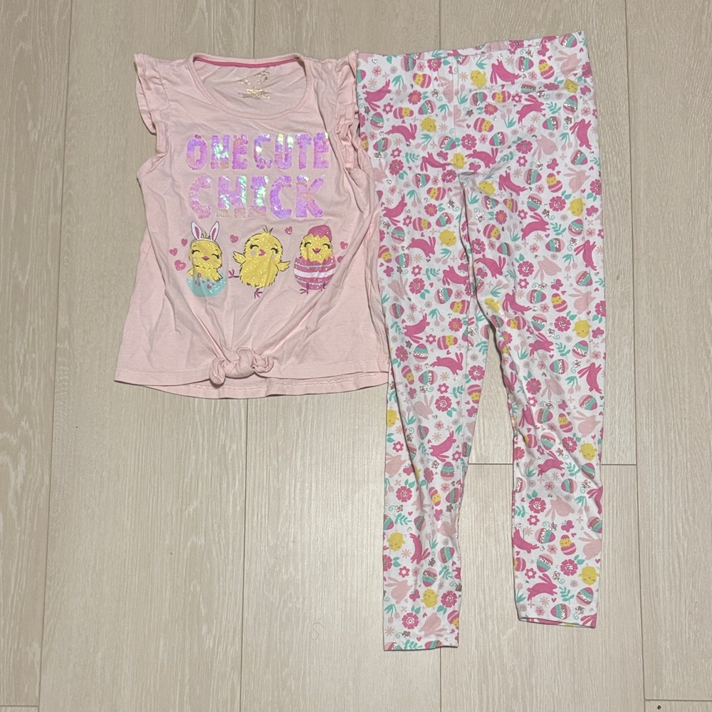 ✨Cynthia Rowley Pink and Yellow Chick Top And Pants Set